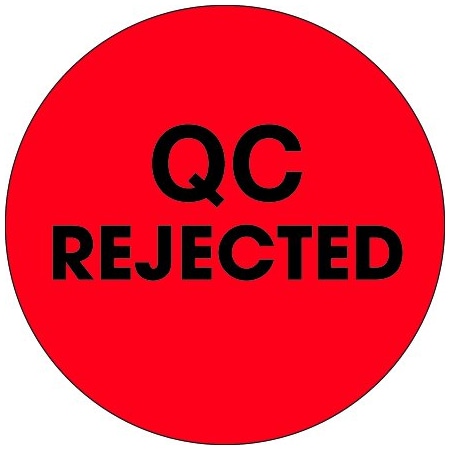 Bsc Preferred 2'' Circle - ''QC Rejected'' Fluorescent Red Labels BUY00019839